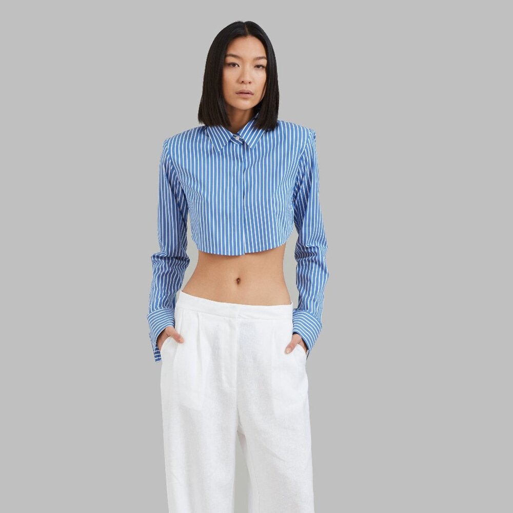 The Frankie Shop Striped Long Sleeve Crop Top – XS/S